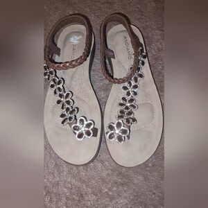 & Other Stories Brown Floral Sandals